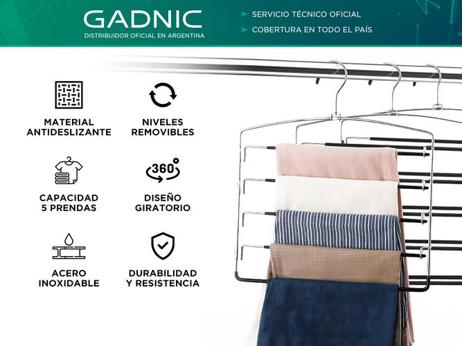 Percha para Pantalón Jean Gadnic PER4 Antideslizante 5 Pantalones - 1