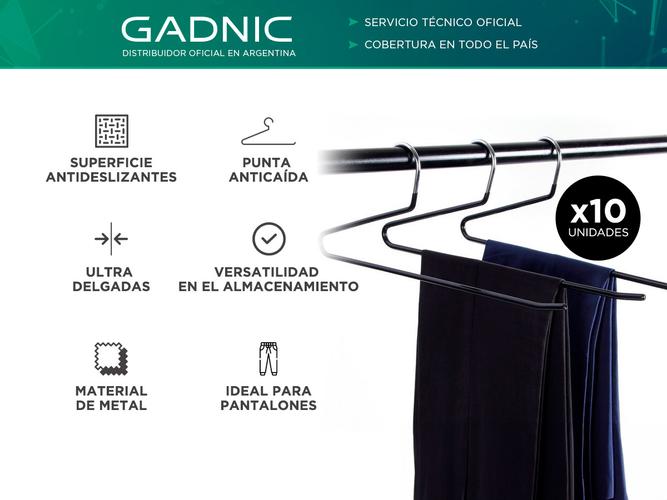  Kit X10 Perchas Para Pantalones Jeans Gadnic PER06 Reforzada Antideslizante - 1