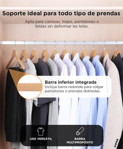 Perchas Gadnic x50 Madera Antideslizante - 3