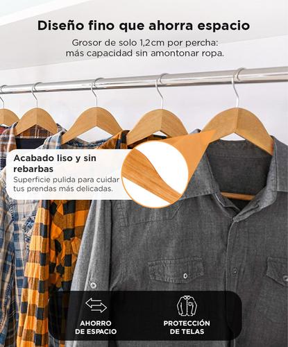 Perchas Gadnic x50 Madera Antideslizante - 4