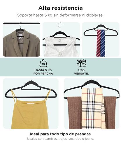 Perchas Gadnic x50 Plástico Flocado Antideslizante - 4