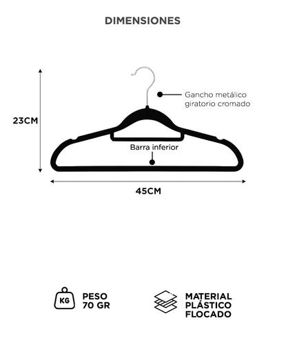 Perchas Gadnic x50 Plástico Flocado Antideslizante - 5