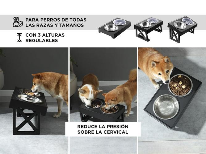 Cuenco Elevado Mueble para Mascotas Gadnic PET09 Platitos de Agua y Comida - 2