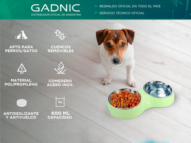 Bowl Comedero Doble Gadnic Para Mascotas Bebedero Perros Gato - 1
