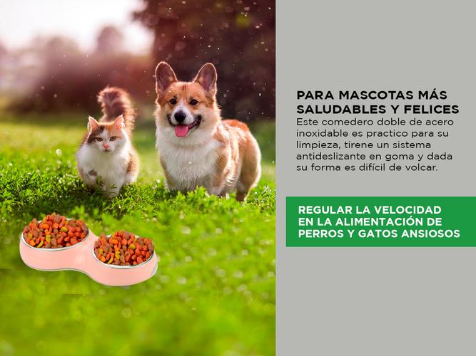 Bowl Comedero Doble Gadnic Para Mascotas Bebedero Perros Gato - 2