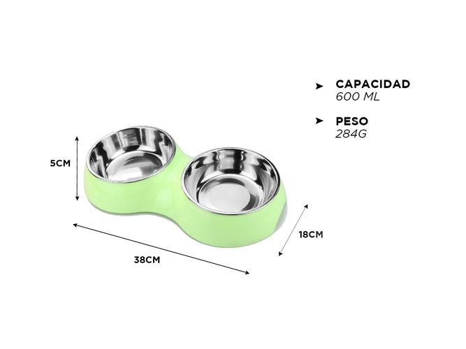Bowl Comedero Doble Gadnic Para Mascotas Bebedero Perros Gato - 3