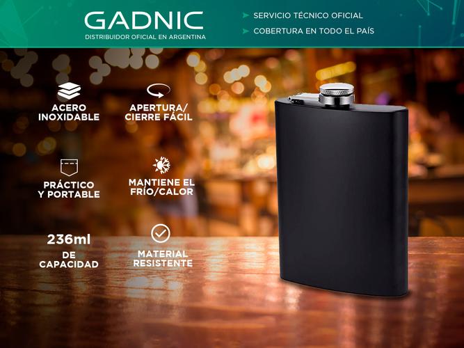 Petaca Whisky Gadnic Acero Inoxidable 236 ml - 1
