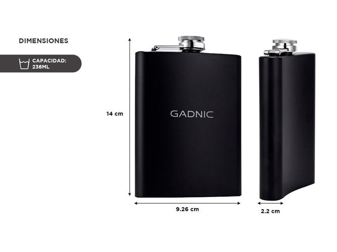 Petaca Whisky Gadnic Acero Inoxidable 236 ml - 4