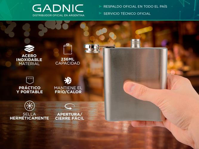 Petaca de Licor y Whisky Gadnic WHX6 Acero inoxidable 236 ml - 1