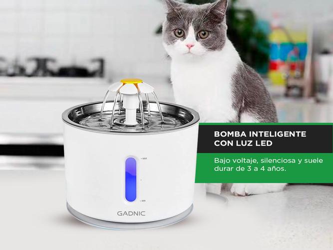 Fuente De Agua Recirculante Gadnic Para Perros Y Gatos Acero Inoxidable 2.4L  - 4