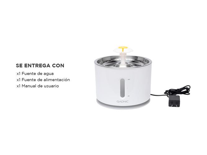 Fuente De Agua Recirculante Gadnic Para Perros Y Gatos Acero Inoxidable 2.4L  - 6