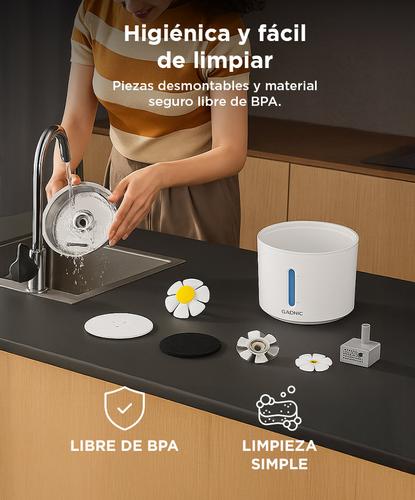 Fuente De Agua Recirculante Gadnic Para Perros Y Gatos Acero Inoxidable 2.4L  - 4