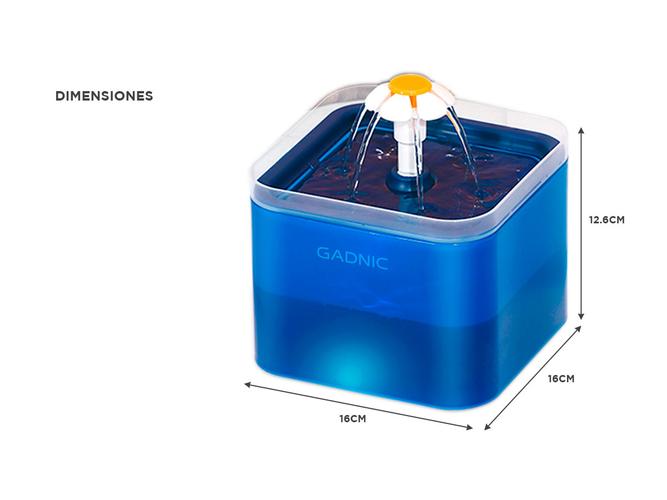 Fuente De Agua Silenciosa Gadnic Bebedero para Mascotas 2l - 5