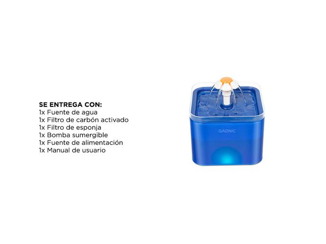 Fuente De Agua Silenciosa Gadnic Bebedero para Mascotas 2l - 6