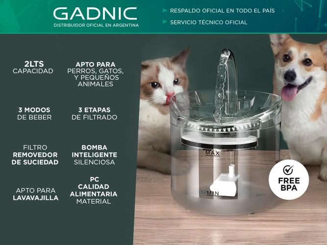 Bebedero Mascotas Gadnic PB4040 2 Litros Automatico - 1
