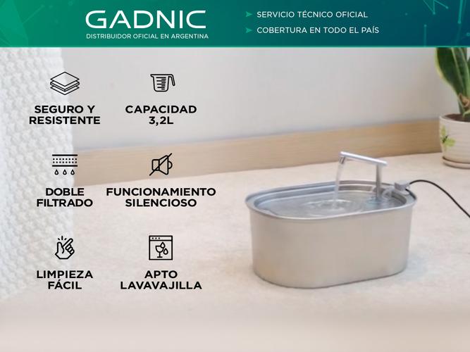 Bebedero Para Mascotas Gadnic Acero Inoxidable  - 1