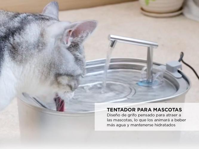 Bebedero Para Mascotas Gadnic Acero Inoxidable  - 3