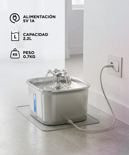 Bebedero Para Mascotas Gadnic Acero Inoxidable 304 Luz Led Agua Recirculante  - 5