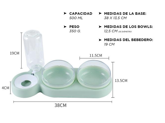  Comedero Bebedero Gadnic PTCM1 Gatos Perros Anti Vuelco - 5
