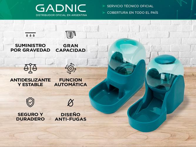 Set Alimentador Comedero + Bebedero Automáticos Gadnic PETC06 Para Mascotas - 1