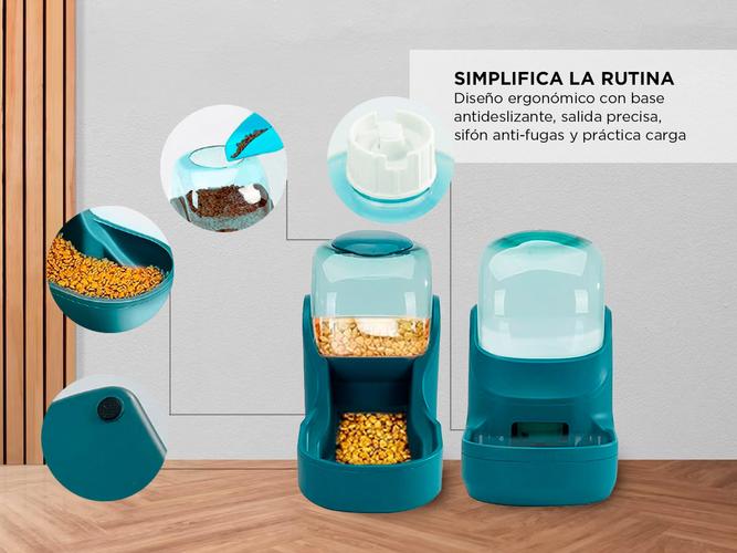 Set Alimentador Comedero + Bebedero Automáticos Gadnic PETC06 Para Mascotas - 4