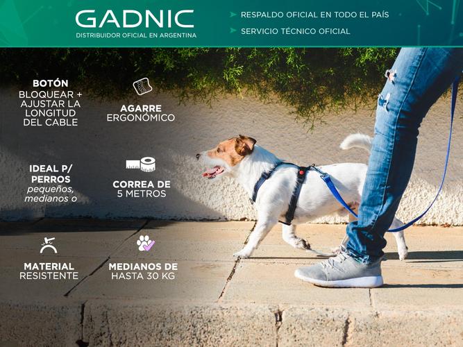 Kit x2 Correa Gadnic Para Perro Extensible 5mts Con Agarre - 1