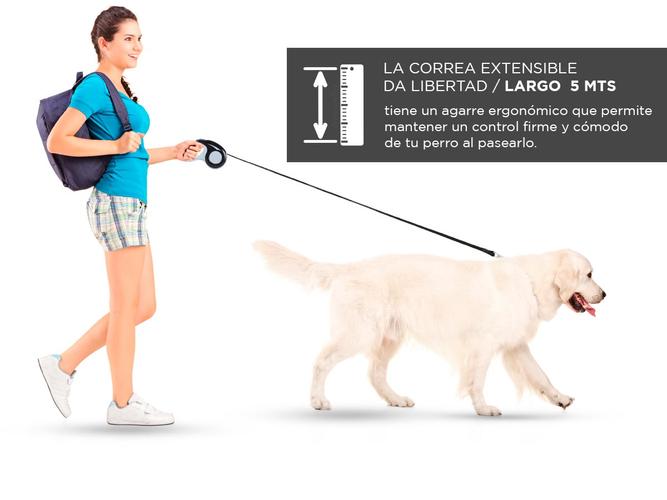 Kit x2 Correa Gadnic Para Perro Extensible 5mts Con Agarre - 3