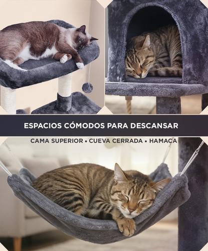 Árbol Para Gatos Gadnic Torre Rascadora Múltiples Niveles Hamaca Rampa Casa Cerrada Cama  - 3