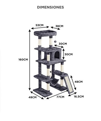 Árbol Para Gatos Gadnic Torre Rascadora Múltiples Niveles Hamaca Rampa Casa Cerrada Cama  - 5