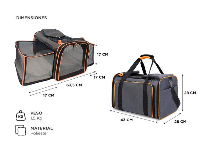 Bolso Transportador Pequeñas Mascotas Gadnic JAU03 Gatos Conejos - 4