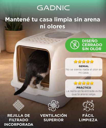  Arenero Cerrado Para Gatos Gadnic PEPT02 Litera Bandeja Anti Olor Con Pala Ventilación - 1