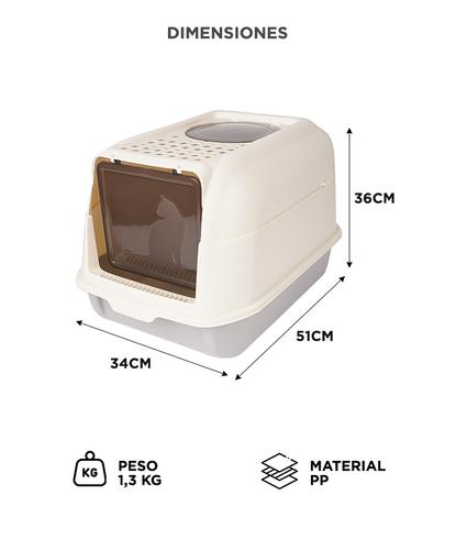  Arenero Cerrado Para Gatos Gadnic PEPT02 Litera Bandeja Anti Olor Con Pala Ventilación - 5