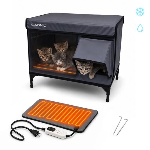 Casa Para Mascotas Exterior Gadnic Con Calefacción Refugio Térmico Para Gatos Impermeable - 0