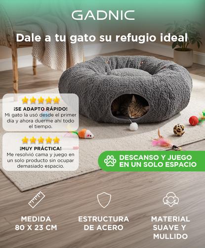  Cama Cueva Para Gatos Gadnic Resistente Con Juguetes Cucha - 1