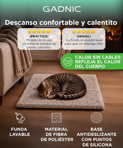 Cama Para Gatos Autocalentable Gadnic 50 X 40 Cm Fibra De Poliéster Base Antideslizante - 1