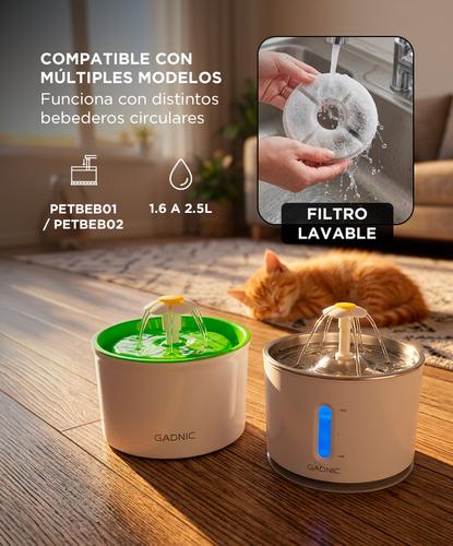 Repuesto Filtro PETBEB01 PETBEB02 Fuente Flower Bebedero Gatos x4 - 3