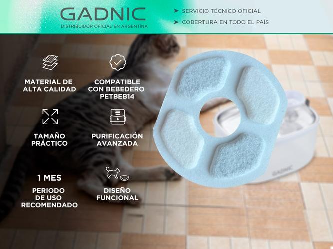 Pack de 4 filtros de repuesto Gadnic para bebedero PETBEB14 SM-669S originales  - 1