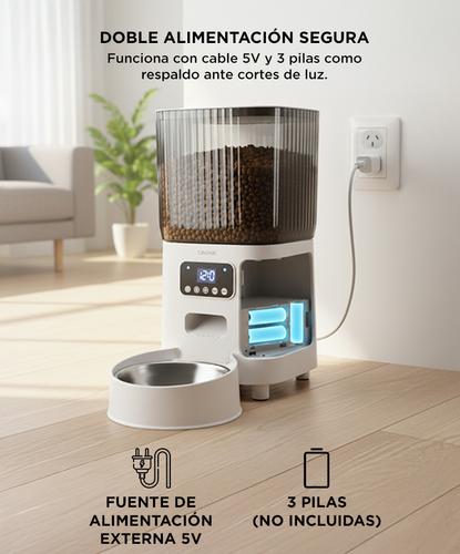 Comedero Automatico Gadnic Dispenser Alimento 5 Lts Programable Bowl de Acero Inoxidable  - 4
