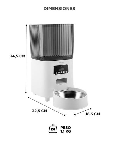 Comedero Automatico Gadnic Dispenser Alimento 5 Lts Programable Bowl de Acero Inoxidable  - 5