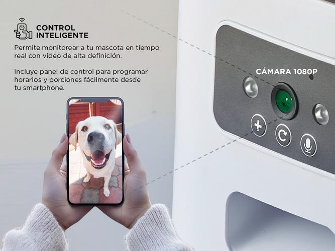 Comedero Automatico Gadnic Para Mascotas 5 litros Con Camara y Aplicación Bowl Acero Inoxidable  - 2