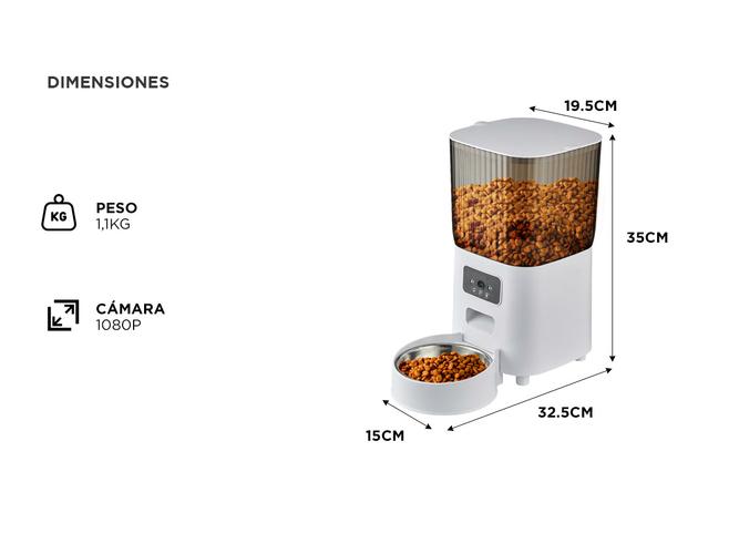 Comedero Automatico Gadnic Para Mascotas 5 litros Con Camara y Aplicación Bowl Acero Inoxidable  - 4
