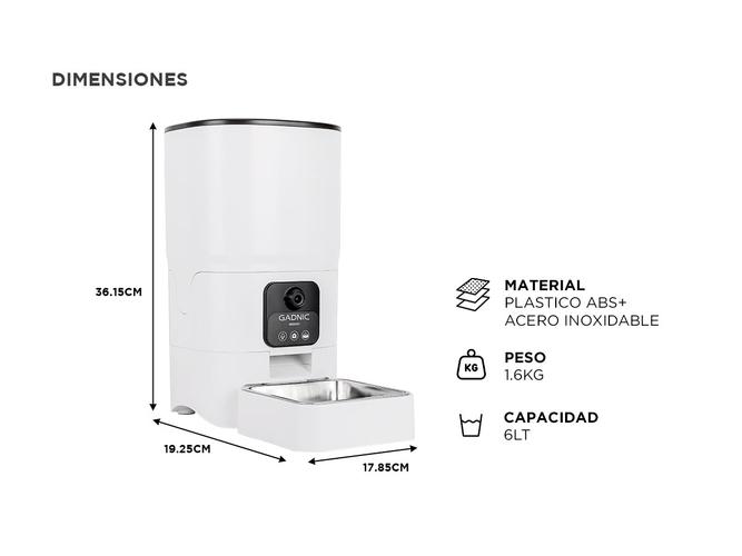 Comedero-Bebedero Automático Gadnic PW2 Cámara Inteligente  - 5
