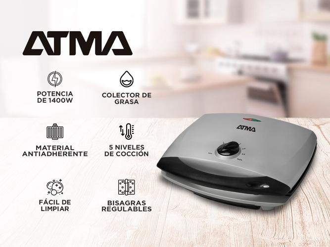 Parrilla Eléctrica Atma con Grill Antiadherente 1400W PG4720P - 1