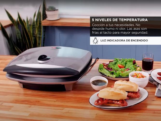 Parrilla Eléctrica Atma con Grill Antiadherente 1400W PG4720P - 3
