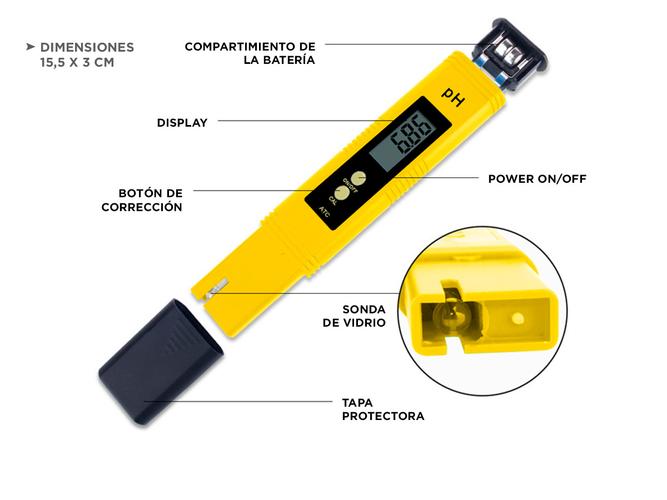 Medidor De PH Digital Calibrado Tester PHmetro - 4