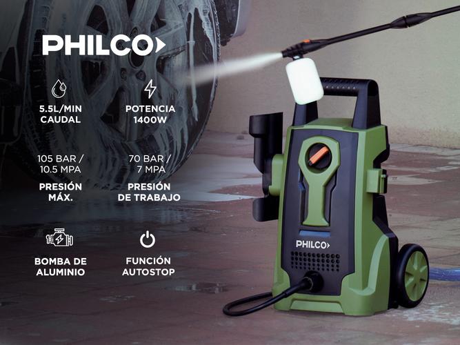 Hidrolavadora Electrica Philco MJPHI117 1400W color verde - 1