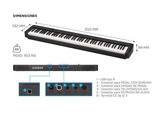 Piano Digital Casio CDP-S160BK 88 tecla pesadas - 4