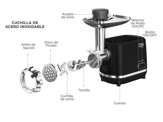 Picadora de Carne Gadnic PC4500 Eléctrica Multifunción 1200W Usado - 3