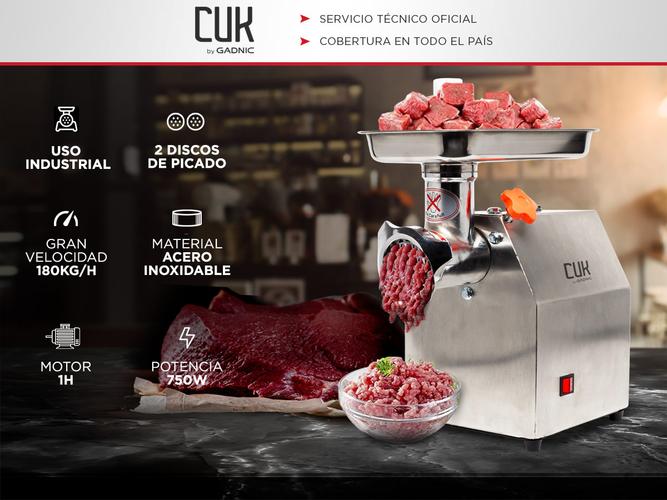Picadora De Carne Industrial 1 Hp Gadnic Big-P Acero Inoxidable  - 1