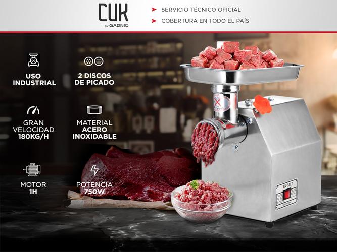 Picadora De Carne Industrial 1 Hp Gadnic Big-P Acero Inoxidable  - 1